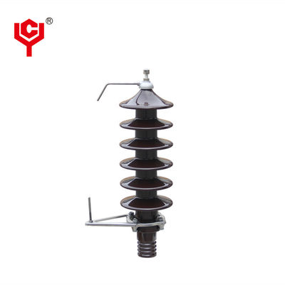 12-24-36KV Power Line Insulator Keramik Bushing Dengan Konduktor Petir